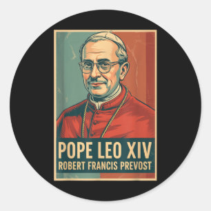 Adesivo Redondo Deus abençoe Papa Leo Xiv Papa Leo Xiv Papa Camisa