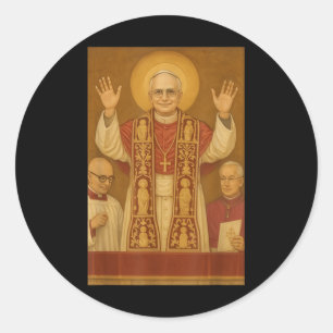Adesivo Redondo Deus abençoe Papa Leo Xiv Papa Leo Xiv Papa Camisa