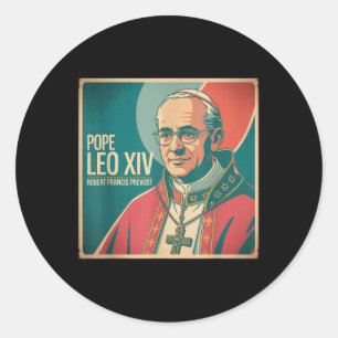 Adesivo Redondo Deus abençoe Papa Leo Xiv Papa Leo Xiv Papa Camisa