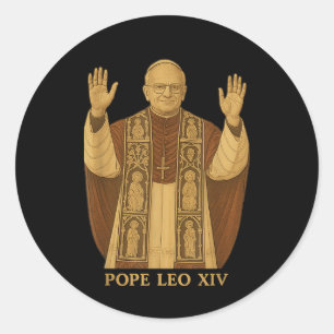 Adesivo Redondo Deus abençoe Papa Leo Xiv Papa Leo Xiv Papa Camisa