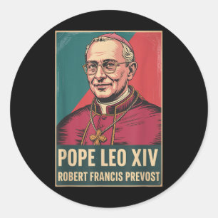 Adesivo Redondo Deus abençoe Papa Leo Xiv Papa Leo Xiv Papa Camisa