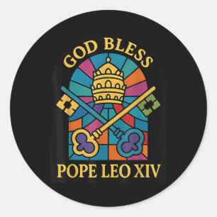 Adesivo Redondo Deus abençoe Papa Leo Xiv Papal Memabilia Vintage