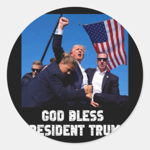 Adesivo Redondo Deus abençoe Presidente Trump Para Ventilador De S