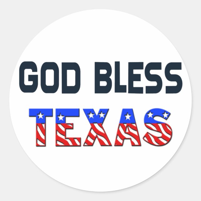 Adesivo Redondo Deus abençoe Texas (Frente)