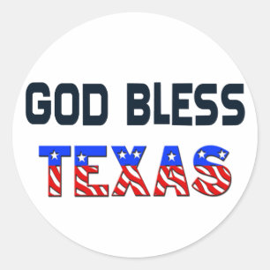 Adesivo Redondo Deus abençoe Texas
