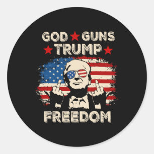 Adesivo Redondo Deus Armas Trump Liberdade Republicano Conservador