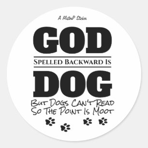 Adesivo Redondo Deus/Cachorro - Um SenhorP Sticker