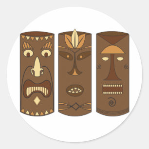 Adesivo Redondo Deus & deusa de Tiki