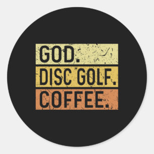 Adesivo Redondo Deus Disc Golf Café Jesus Frisbee Disc Golfeador
