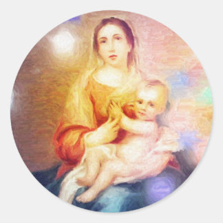 Adesivo Redondo Deus é a obra prima da mãe