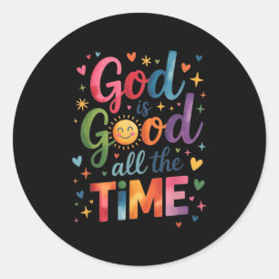 Adesivo Redondo Deus É Bom O Tempo Todo Jesus Cristo Christian Gi