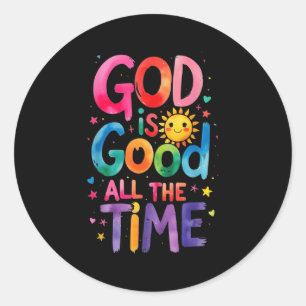 Adesivo Redondo Deus É Bom O Tempo Todo Jesus Cristo Christian Gi