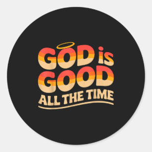 Adesivo Redondo Deus É Bom Todo O Tempo Cristão 