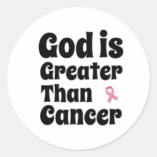 Adesivo Redondo Deus é maior que o Cancer - Fé Inspiradora