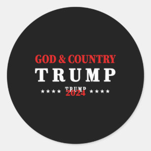 Adesivo Redondo Deus E País Trump 2024