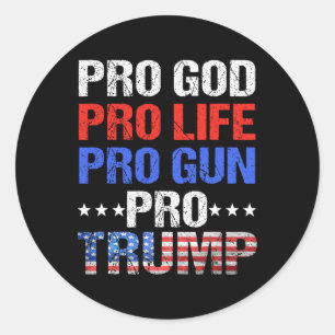 Adesivo Redondo Deus Pro Life Pro Gun Pro Trump - Armadilhas Patri