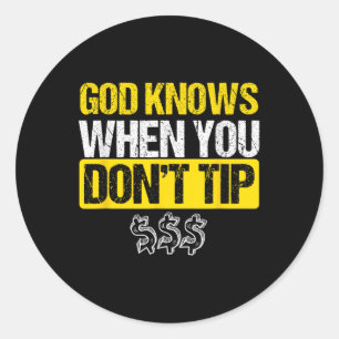 Adesivo Redondo Deus White Tip Barman Garçom Pub Gift