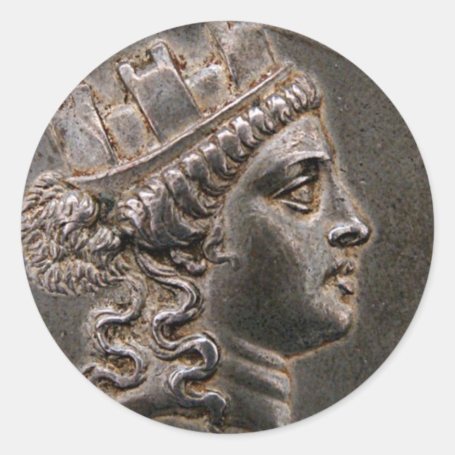Adesivo Redondo Deusa Cybele Tetradrachm (Frente)