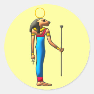 Adesivo Redondo Deusa egípcia de leão Sekhmet Sachmet egypt lion