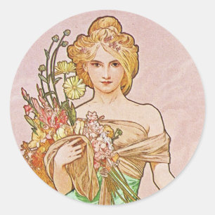 Adesivo Redondo Deusa Floral