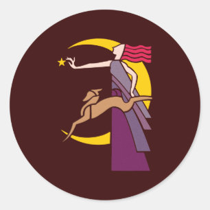 Adesivo Redondo Deusa Goddess Diana
