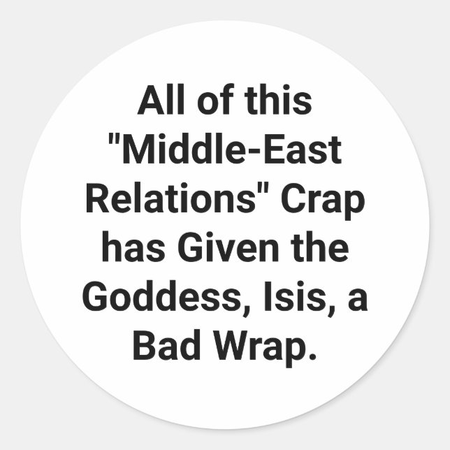 Adesivo Redondo Deusa, Isis, Estava Aqui Primeiro Hankamer Artjunk (Frente)