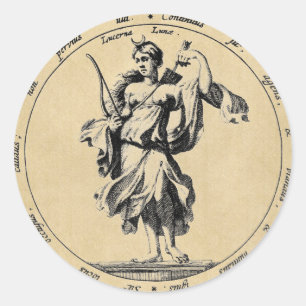 Adesivo Redondo Deusa Luna Moon