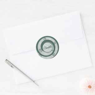 Adesivo Redondo Deusa Pagã Espiral Verde Personalizado