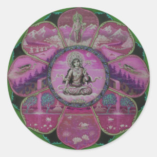 Adesivo Redondo Deusa Tara Mandala