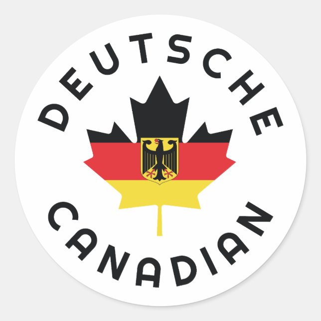 Adesivo Redondo Deutsche Roots canadense (Frente)