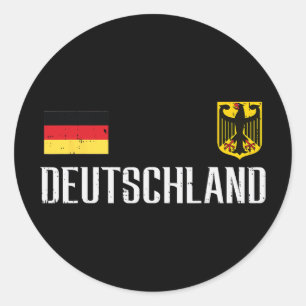 Adesivo Redondo Deutschland Alemanha Bandeira Futebol Fã Homens Mu