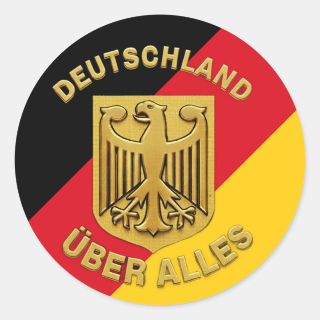 Adesivo Redondo Deutschland Über Alles (Frente)