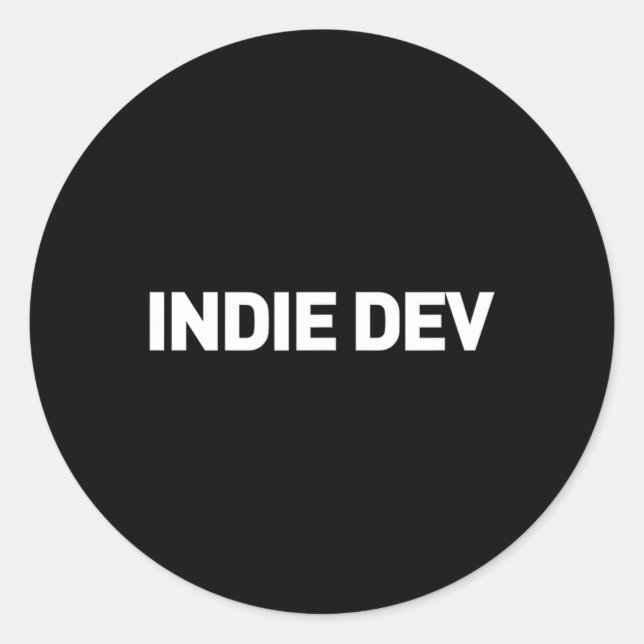 Adesivo Redondo Dev - Desenvolvedor de Jogos Indie (Frente)