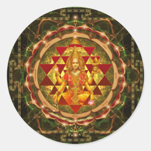 Adesivo Redondo Devi Lakshmi Stotram- Shri Yantra