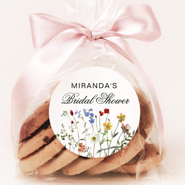 Adesivo Redondo Devolução de Chá de Noiva de Flores Silvestres Min (Criador carregado)