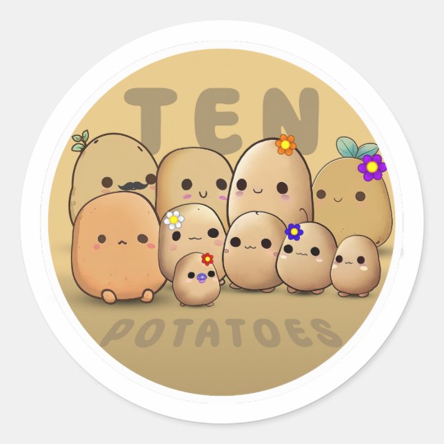 Adesivo Redondo Dez Batatas (Frente)