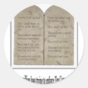 Adesivo Redondo Dez Mandamentos com Cotação