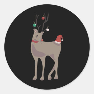 Adesivo Redondo [dezembro] Rena de Natal (Calendário de 12 Meses C