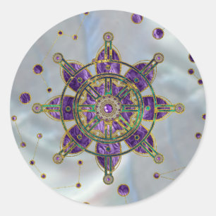 Adesivo Redondo Dharma Wheel - Dharmachakra
