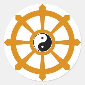 Adesivo Redondo Dharma Wheel Yin Yang