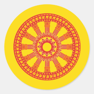 Adesivo Redondo Dharmacakra - design (de Tailândia)