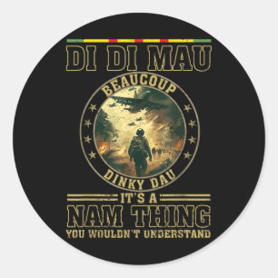 Adesivo Redondo Di Di Mau Seu Nam Thing Dinky Dau Funny Vietnam Ve