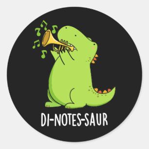 Adesivo Redondo Di-notes-saur Piada de Dinossauro Divertida Fundo