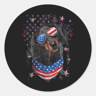 Adesivo Redondo Dia 4 da Independência de Bandeiras Americanas