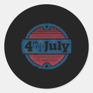 Adesivo Redondo Dia 4 de julho Dia da Independência Estados Unidos
