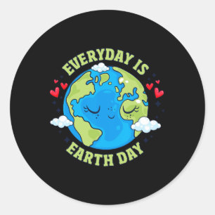 Adesivo Redondo Dia a Dia da Terra Celebra o Ambiente do Dia da Te