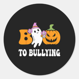 Adesivo Redondo Dia Boo à Consciência Fantasma Pumpkin Laranja