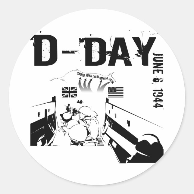 Adesivo Redondo DIA-D 6 de junho de 1944 (Frente)