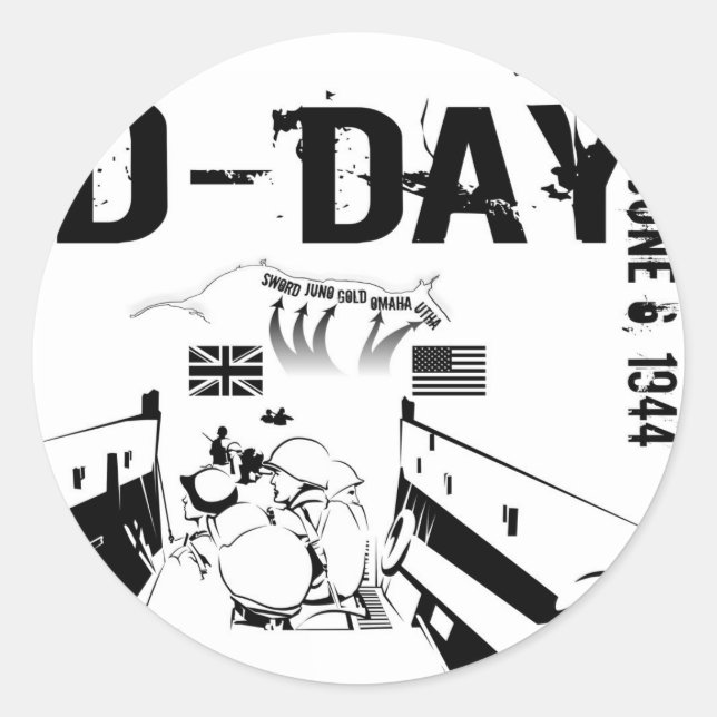 Adesivo Redondo DIA D 6 de junho de 1944 (Frente)