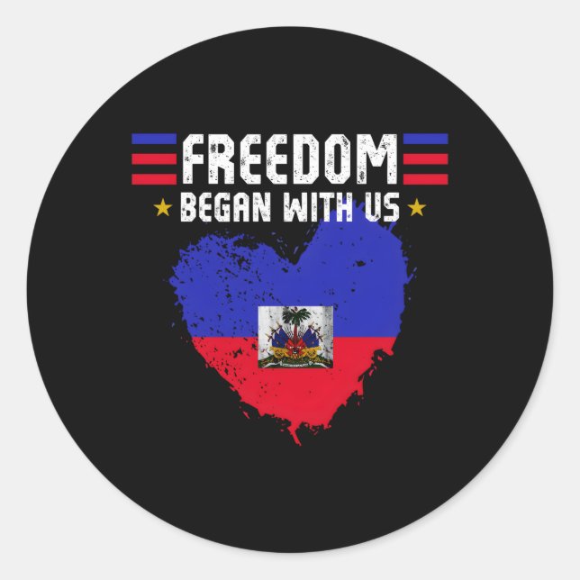 Adesivo Redondo Dia da Celebração da Independência Haitiana (Frente)